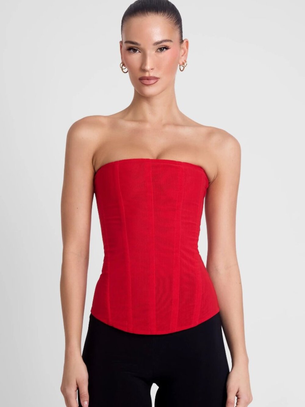 Leau Red Mesh Corset Top